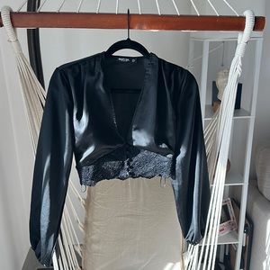 Lacy Button up crop top